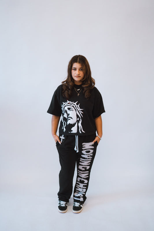 "MOVINGINCHRIST" Sweats - BLACK