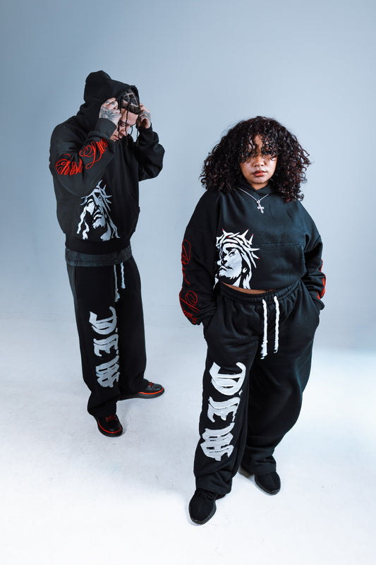 "MOVING IN CHRIST" Sweats - BLACK