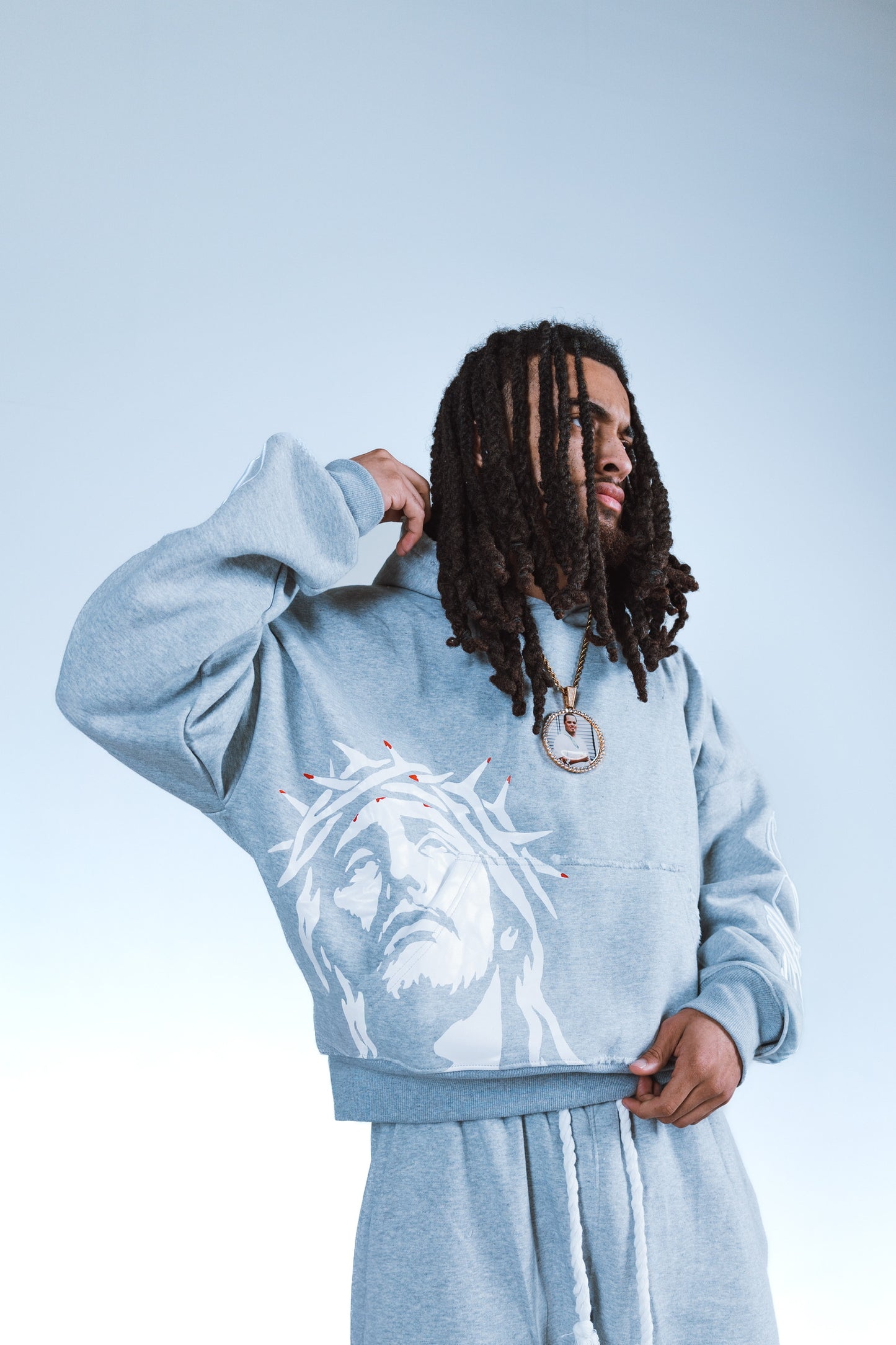 "MOVING IN CHRIST" Hoodie - GRAY