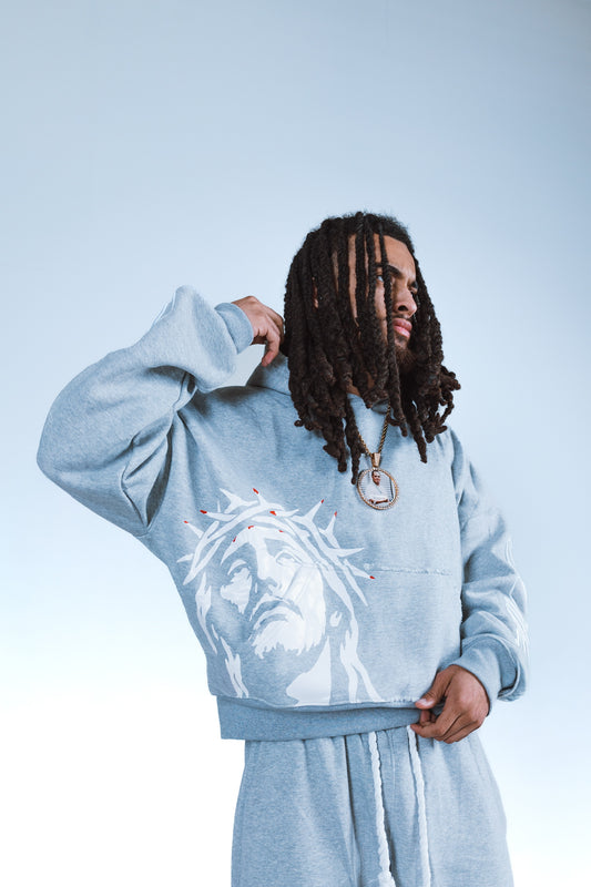 "MOVING IN CHRIST" Hoodie - GRAY