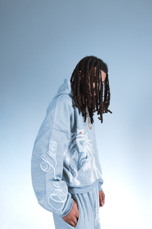 "MOVING IN CHRIST" Hoodie - GRAY