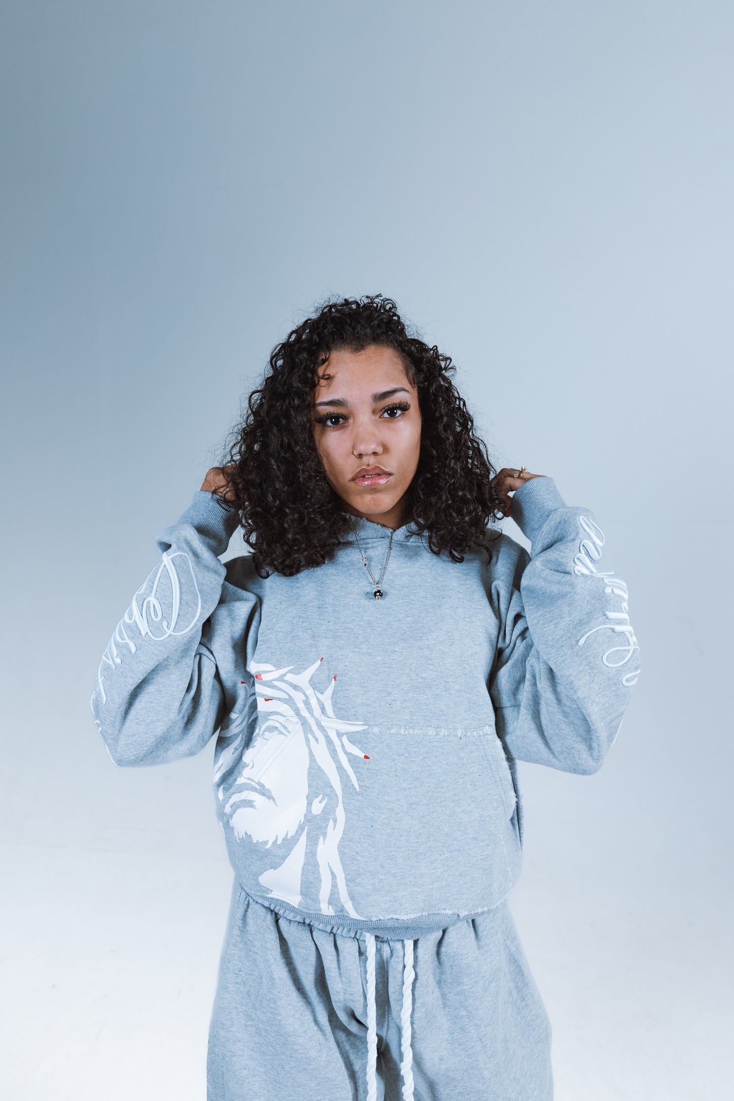 "MOVING IN CHRIST" Hoodie - GRAY